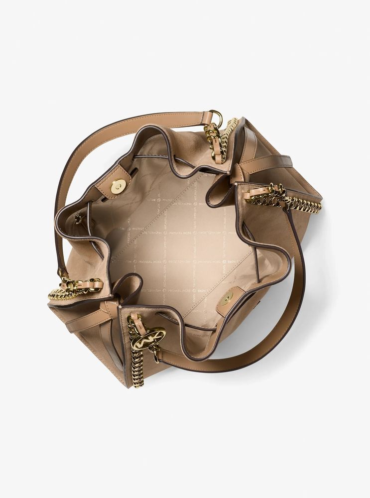 Michael Kors Shoulder Bag — Camel Suede