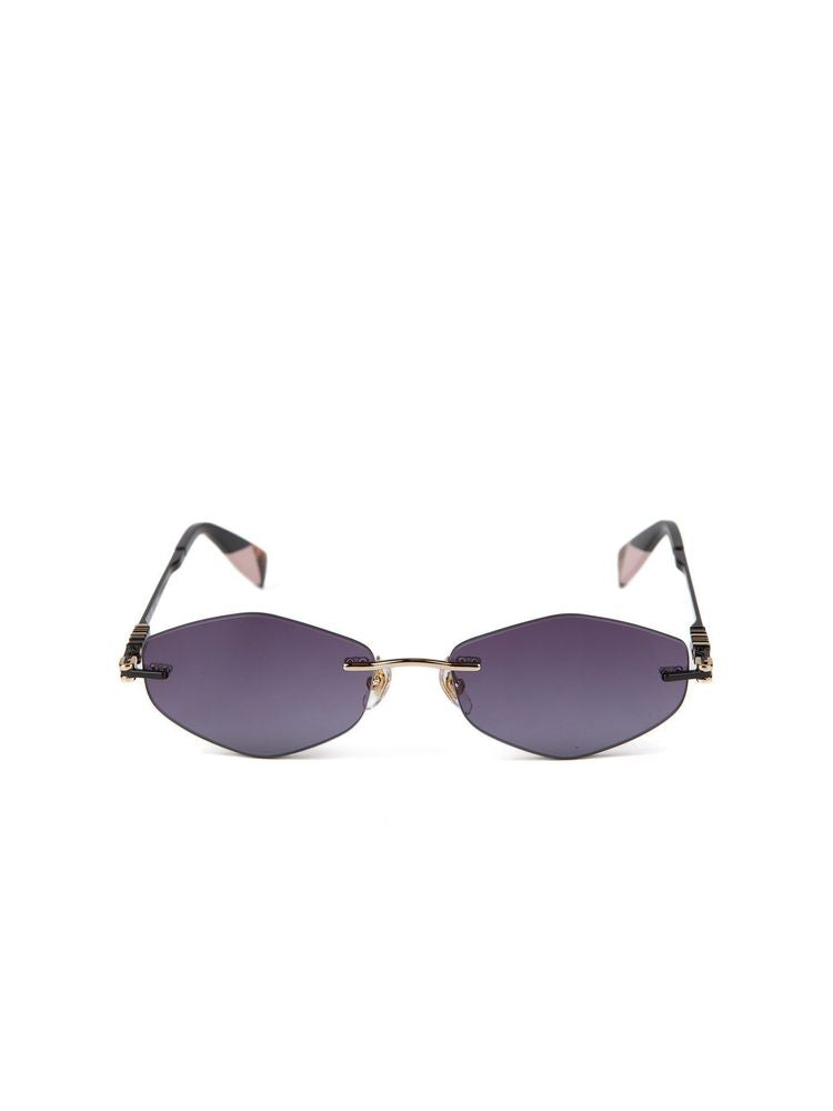Furla Sfub28 Smoke Gradient Tinted Metal Sunglasses — Rose Gold