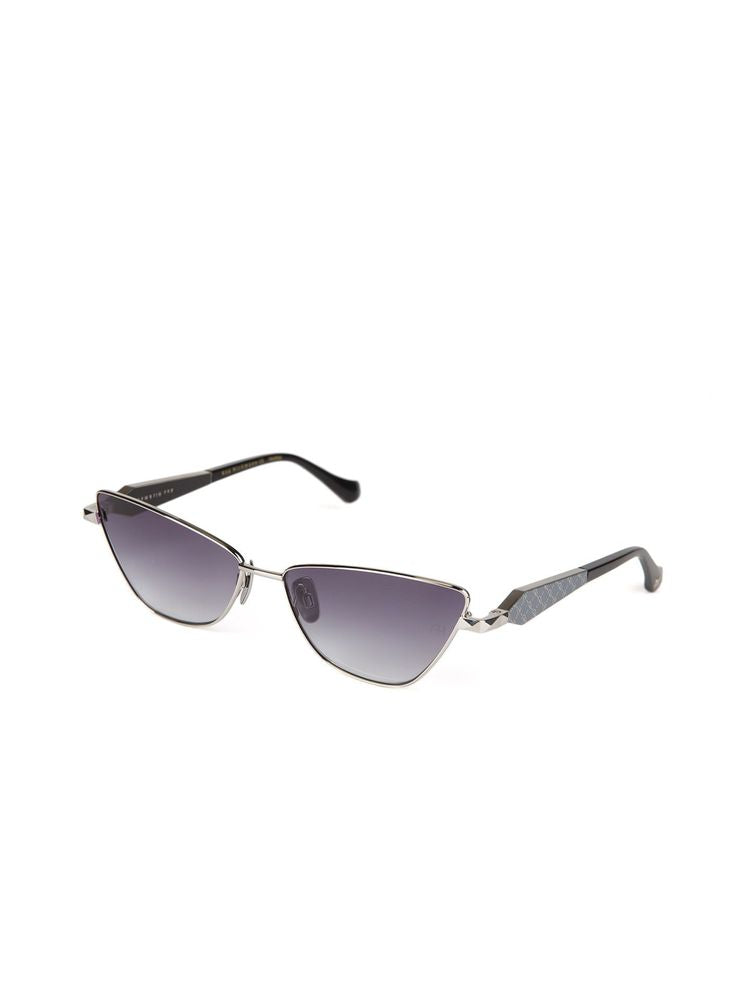 Ana Hickmann Ah3347 Gradient Lens Cat-Eye Sunglasses — Silver Metal