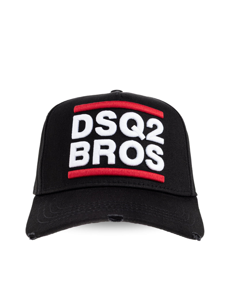 Dsquared2 Bcm098905c000012124 Logo-Embroidered Baseball Cap — Black Cotton Caps
