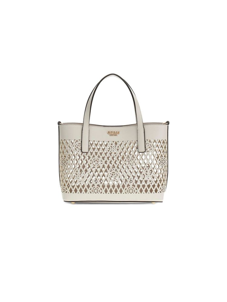 Guess Letty Tote Bag — White Polyurethane