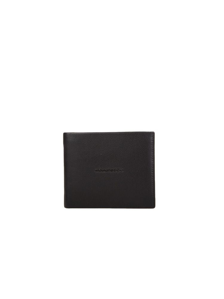 Momo Design Bifold Leather Wallet — Black Polyurethane