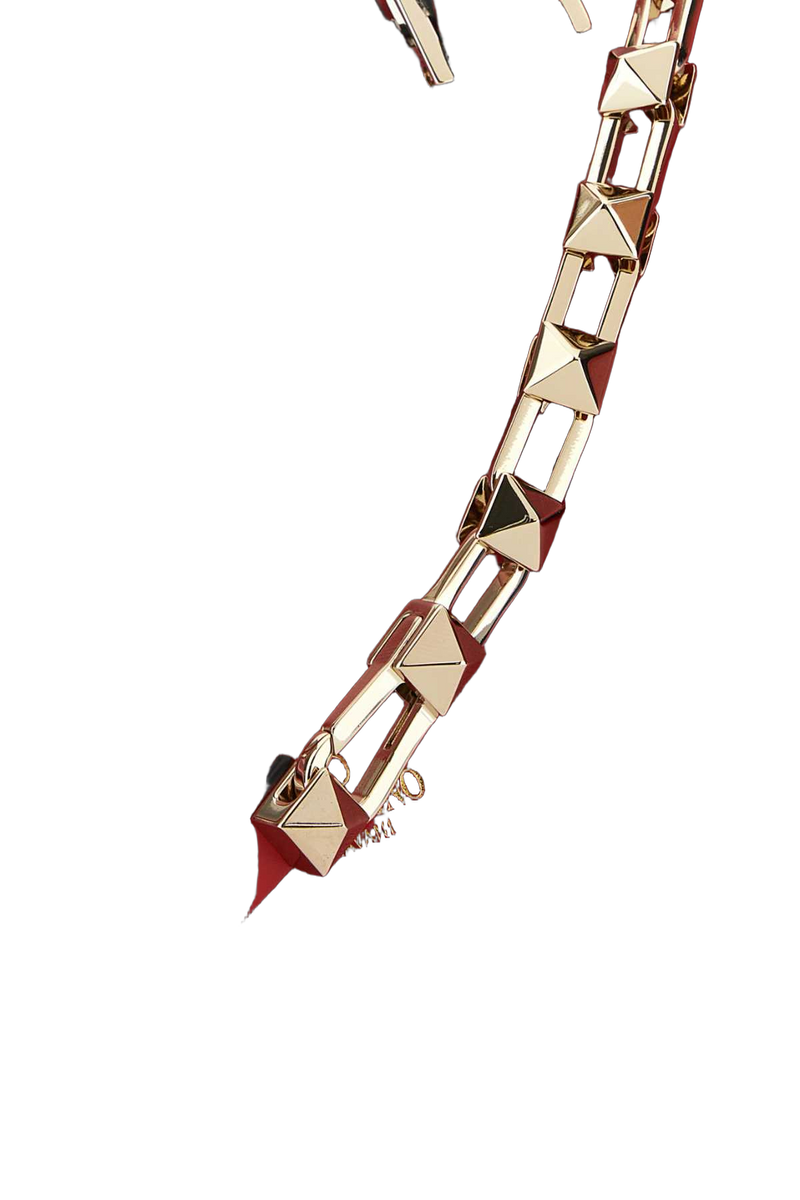 Valentino Garavani Studded Calf Leather Top Handle Bag — Red - Bos Taurus