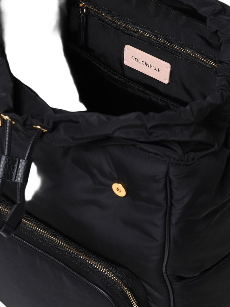 Coccinelle Campus Puffy Backpack — Black Polyester