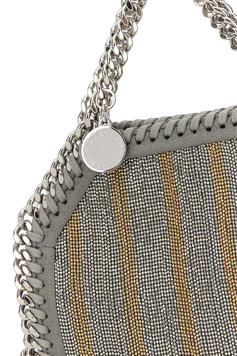 Stella Mccartney Chain-Trimmed Mesh Shoulder Bag — Gray