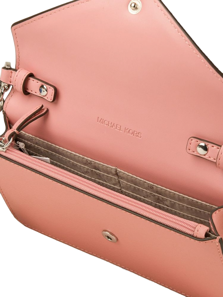 Michael Kors Saffiano Leather Envelope Crossbody Bag — Pink