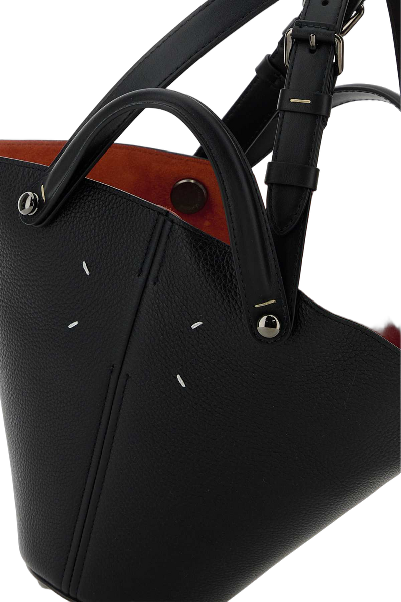 Maison Margiela Leather Wing-Flap Top Handle Bag — Black