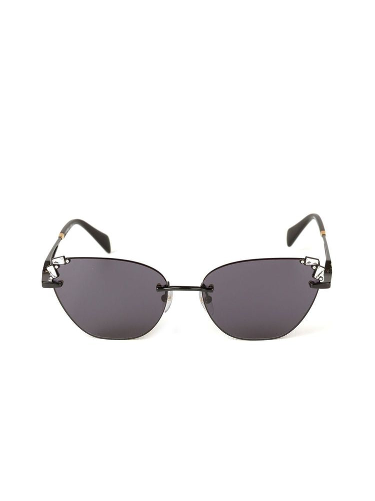 Blumarine Sbm230s Metal Aviator Sunglasses — Black