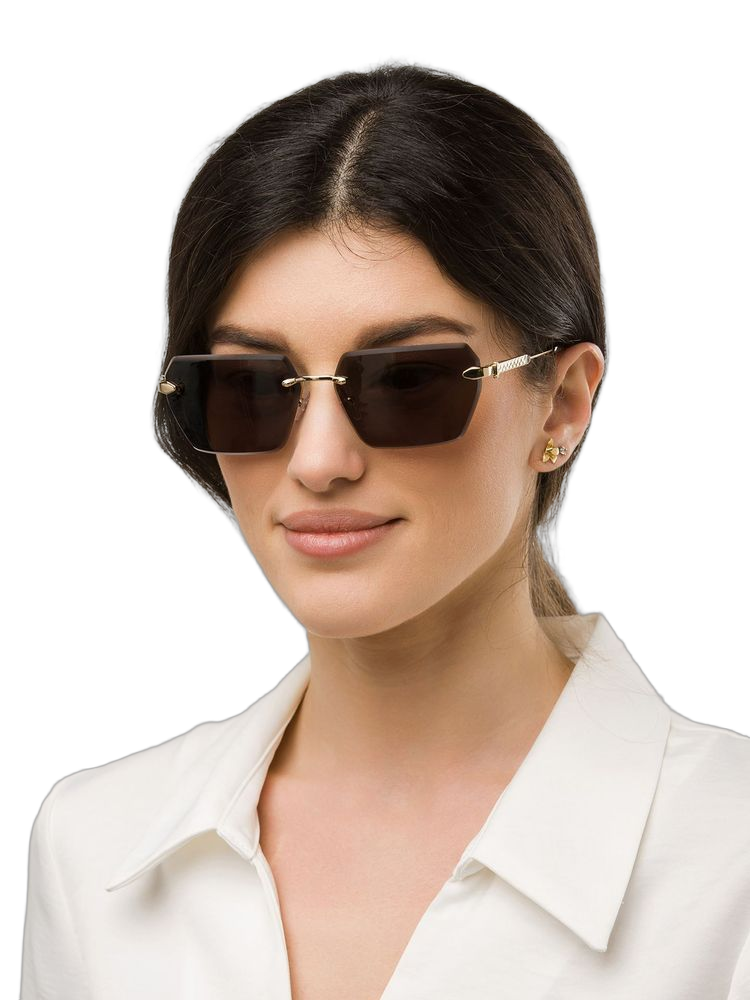 Just Cavalli Sjc110 Rimless Metal Sunglasses — Rose Gold