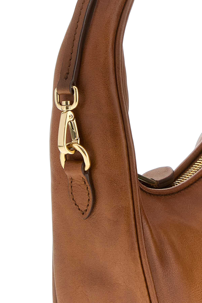 Miu Miu Leather Shoulder Bag — Cognac