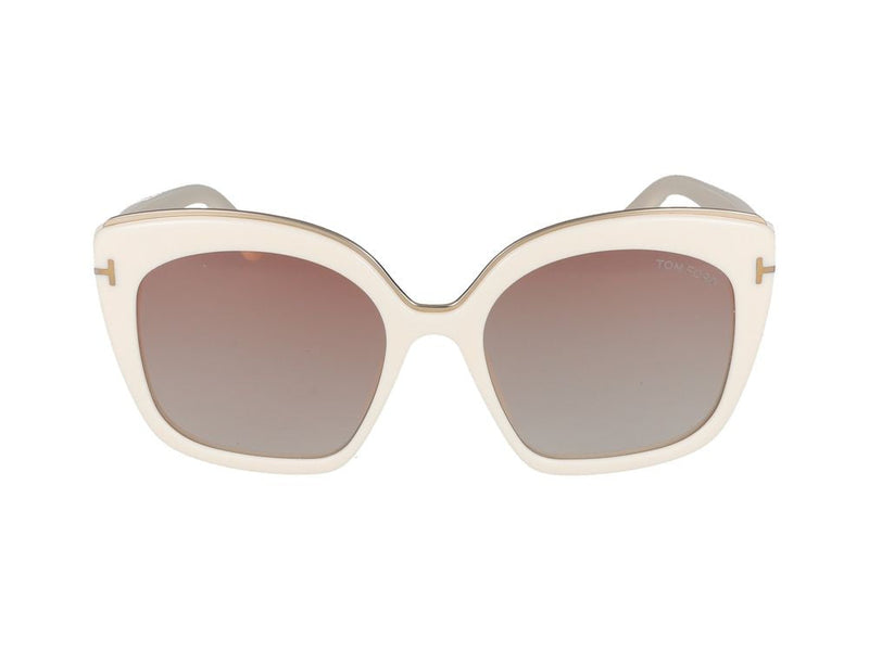 Tom Ford Ft0944 Oversized Square-Frame Sunglasses — Cream Plastic