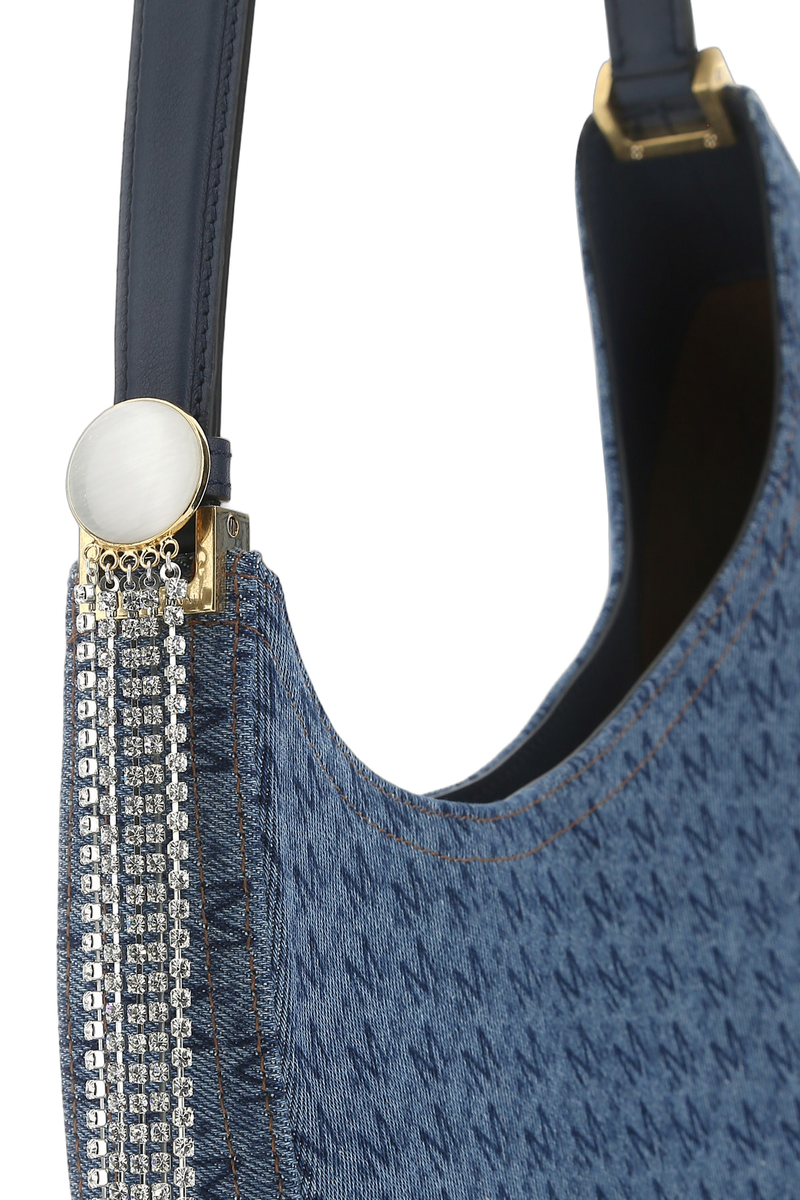 Magda Butrym Logo-Jacquard Fabric Shoulder Bag — Blue