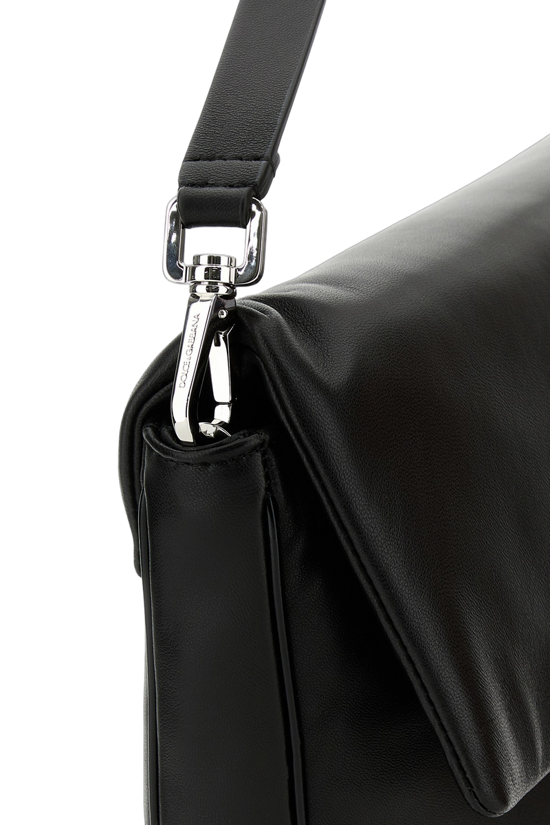 Dolce & Gabbana Leather Shoulder Clutch — Black