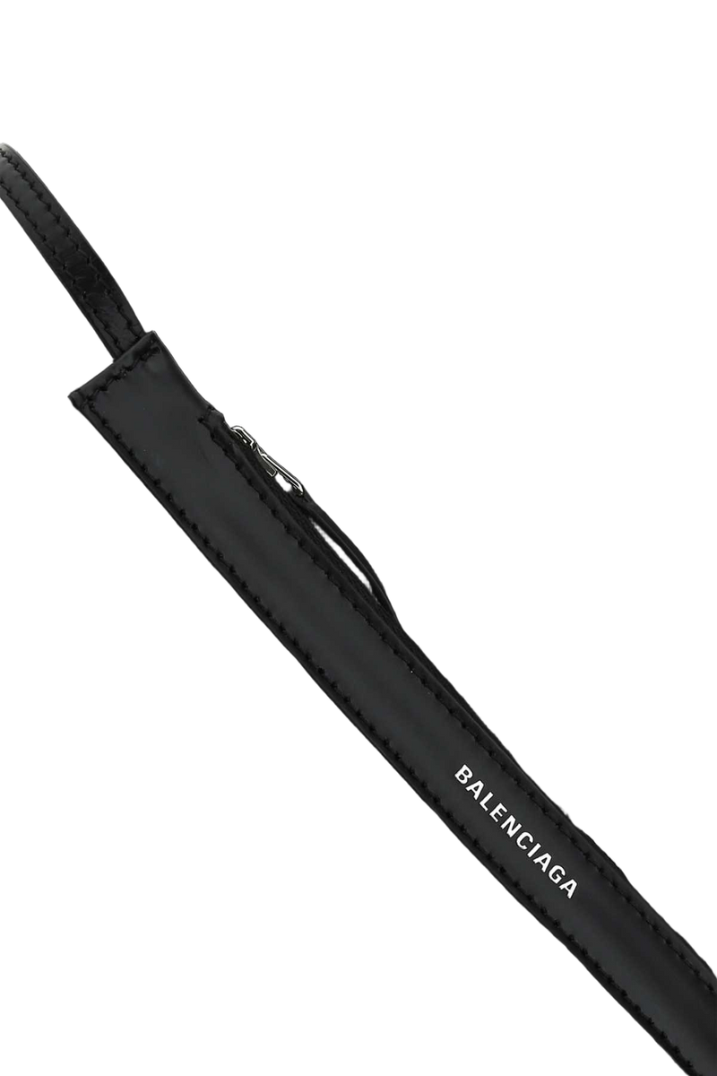 Balenciaga Canvas Logo Shoulder Bag — Black