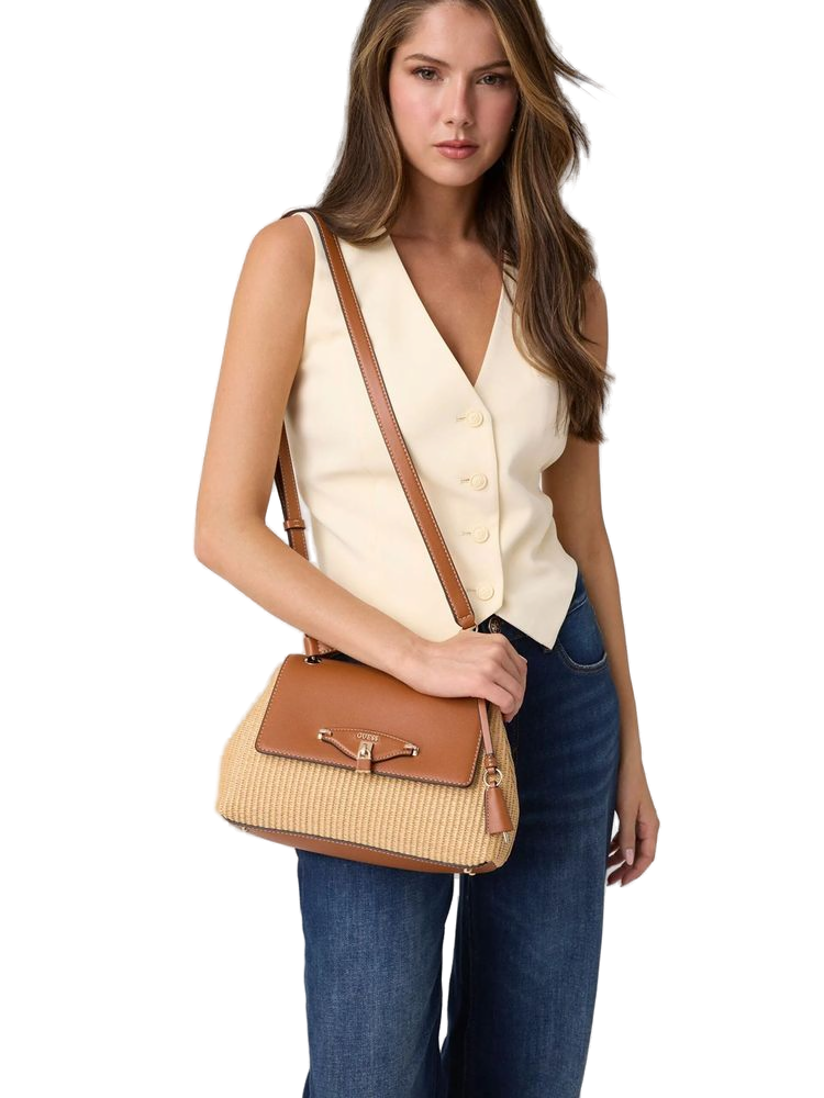 Guess Maggie Shoulder Bag — Beige Polypropylene