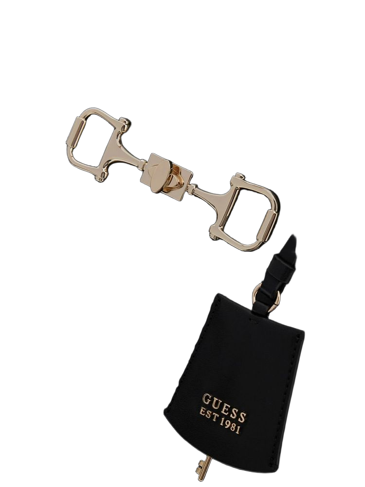 Guess Structured Satchel Shoulder Bag — Black Polyurethane