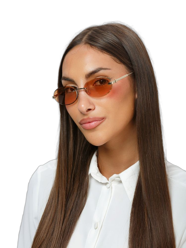 Just Cavalli Sjc155 Rimless Metal Sunglasses — Rose Gold