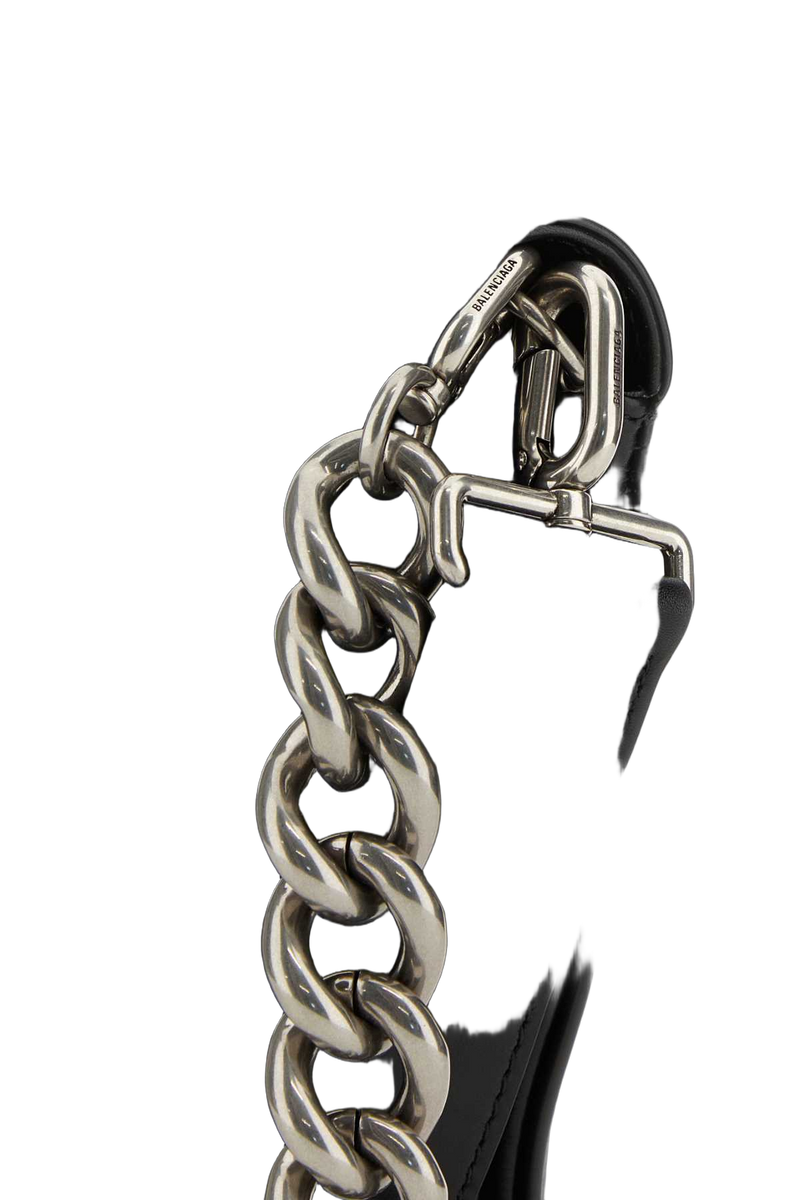 Balenciaga Bb Logo Chain Crossbody Bag — Black