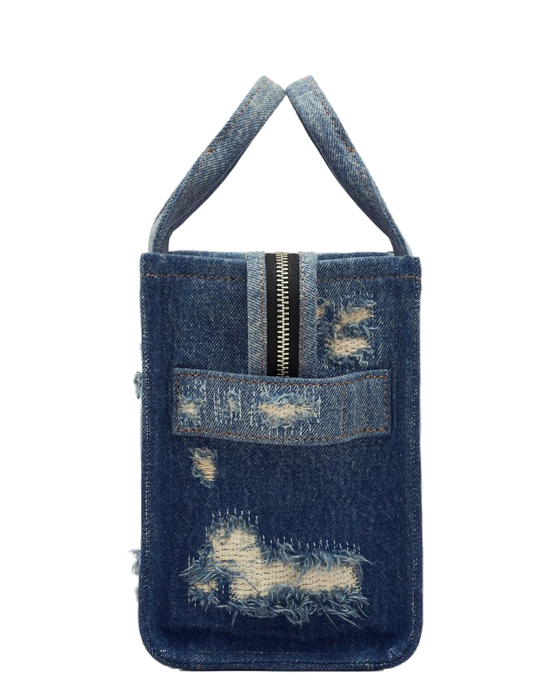 Marc Jacobs Distressed Rip-And-Repair Denim Tote Bag — Blue Cotton
