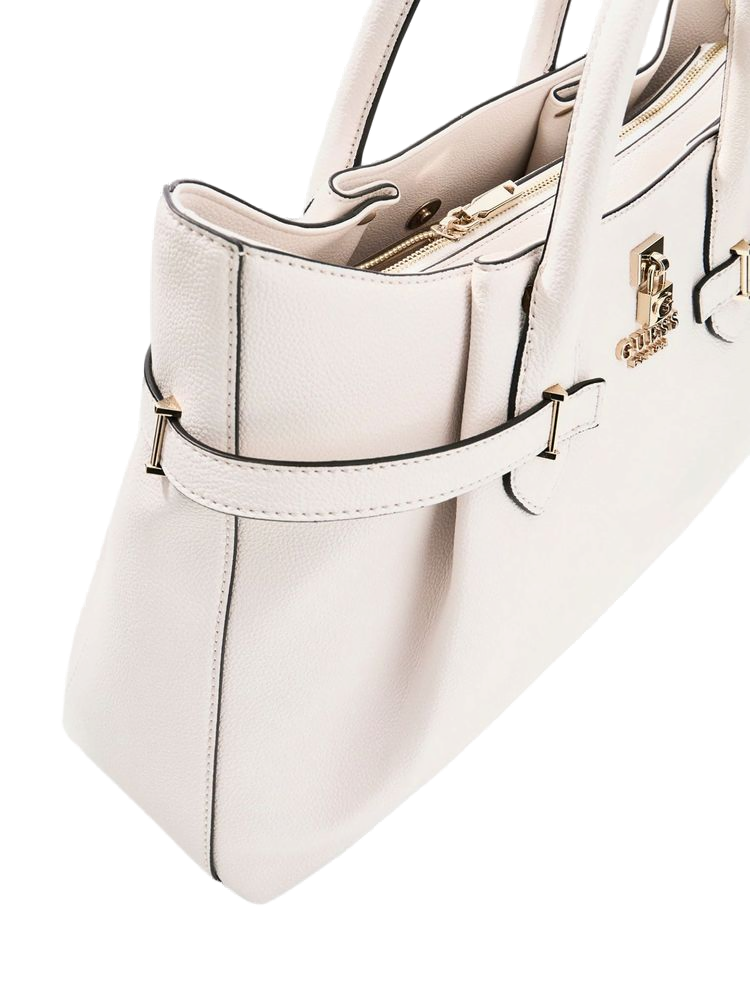 Guess Yesba Girlfriend Shoulder Bag — White Polyurethane