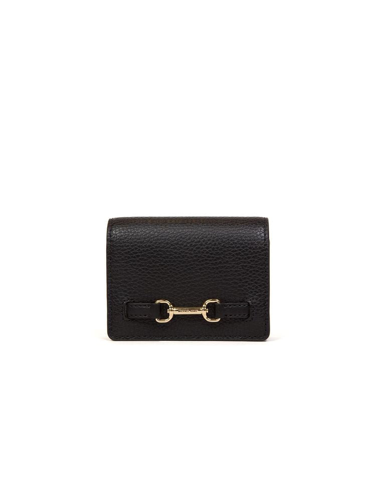 Michael Kors Leather Flap Wallet — Black