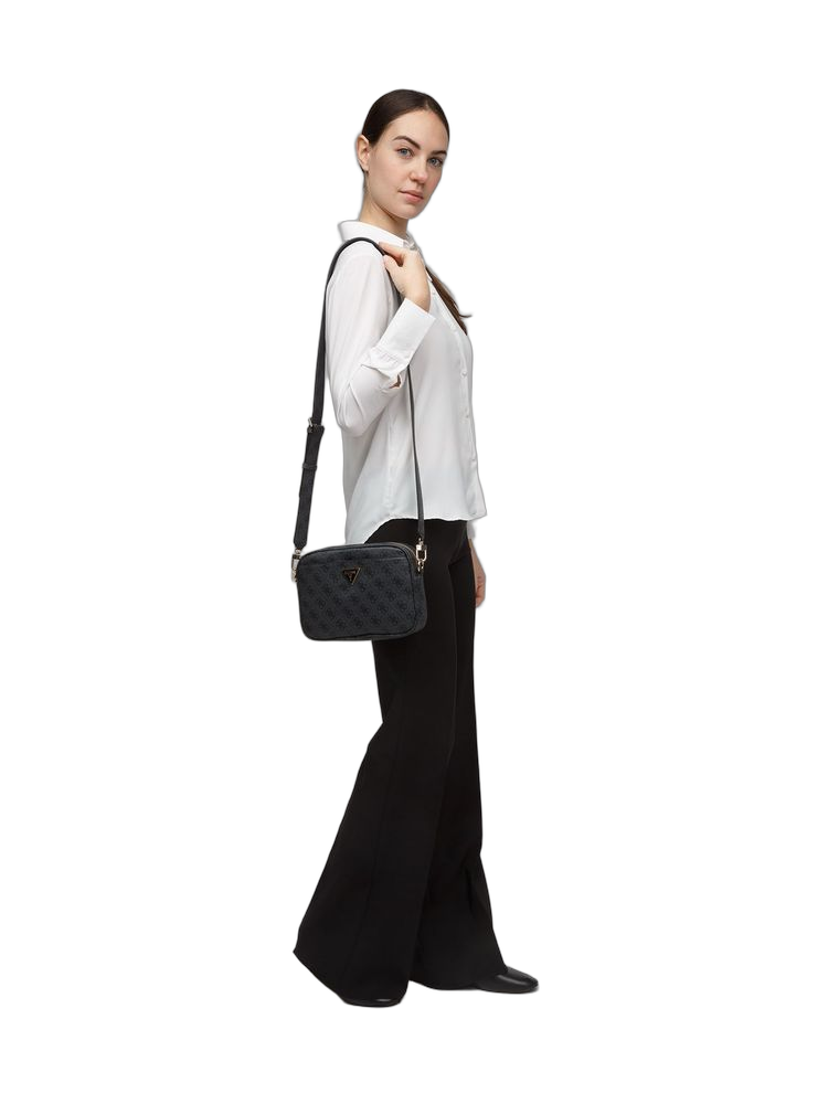 Guess Meridian Ii Crossbody Bag — Black Polyurethane