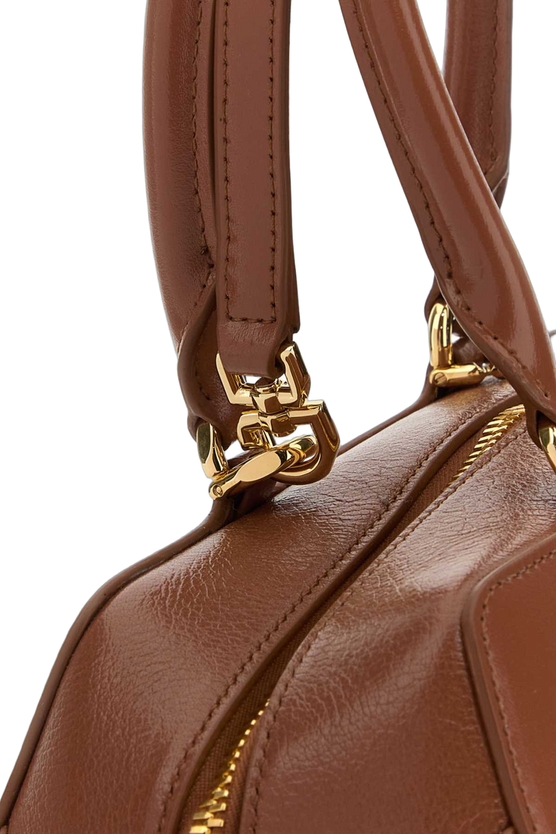 Givenchy Structured Calf Leather Top Handle Bag — Brown