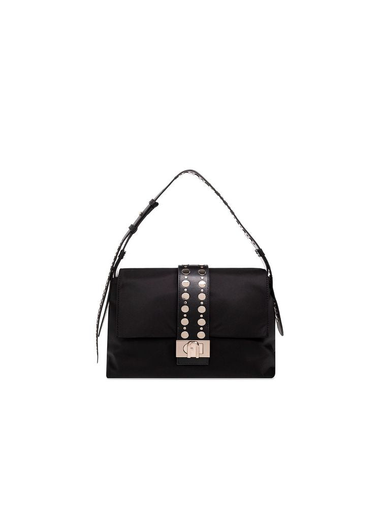 Furla Charlotte M Shoulder Bag — Black Polyamide