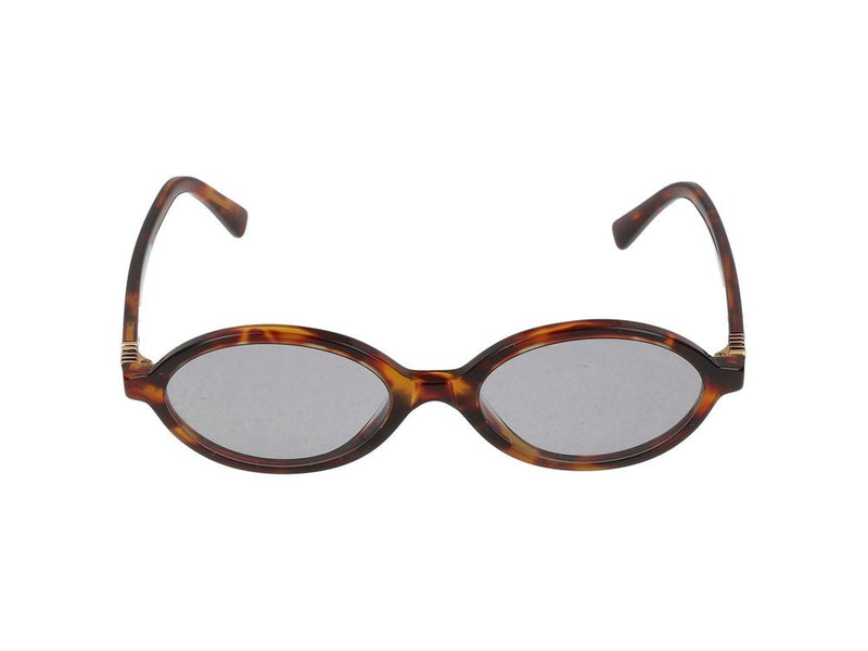 Miu Miu 0mu Oval Acetate Sunglasses — Tortoiseshell