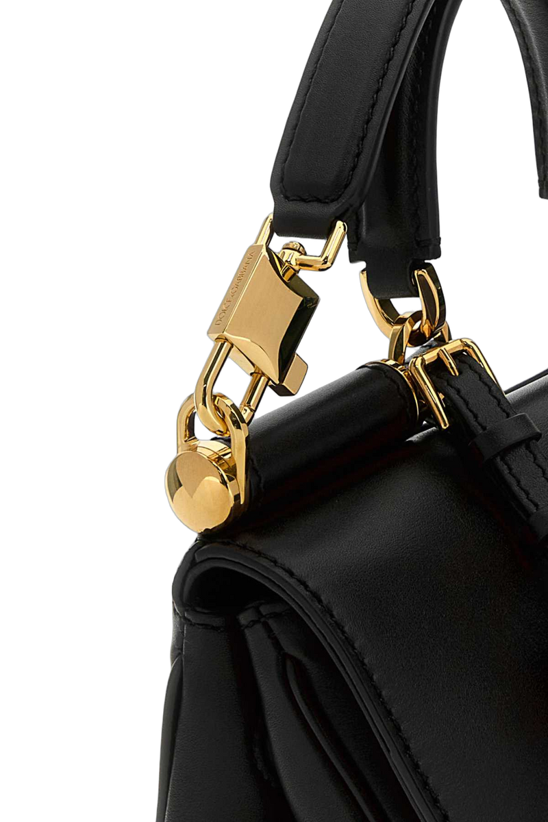 Dolce & Gabbana Calf Leather Top Handle Bag — Black