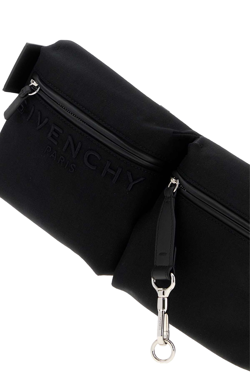 Givenchy Logo Nylon Shoulder Bag — Black