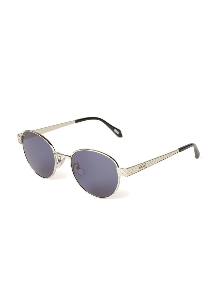 Just Cavalli Sjc181 Polished Palladium Metal Round Sunglasses — Silver