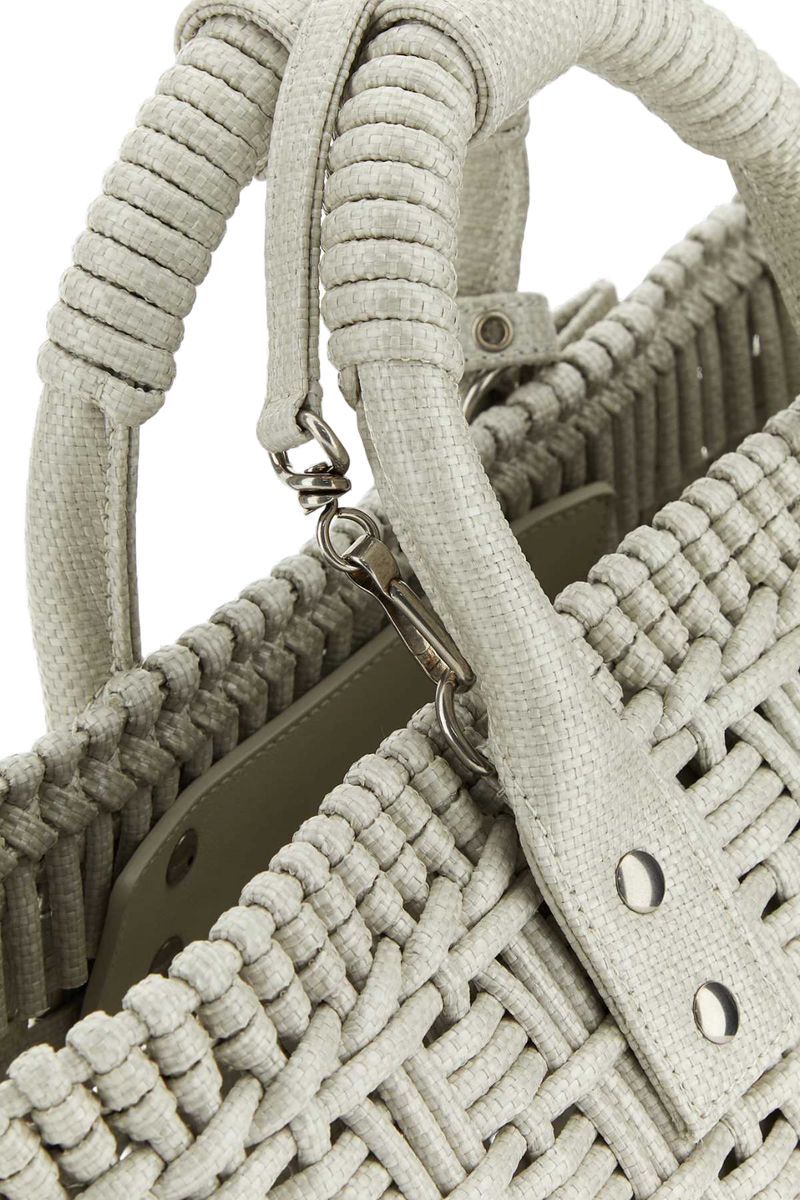 Balenciaga Woven Raffia Tote Bag — Beige