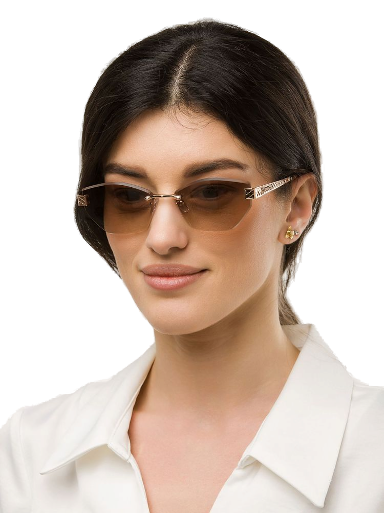 Just Cavalli Sjc202 Metal Hexagonal Frame Sunglasses — Gold