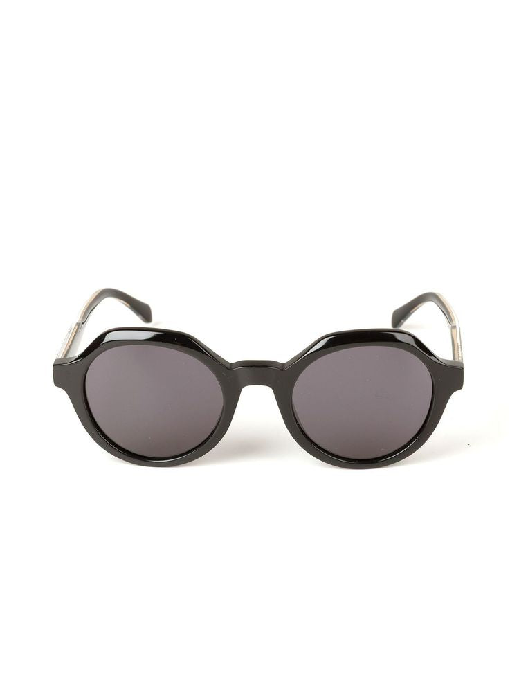 Zadig & Voltaire Szv453 Round Acetate Sunglasses — Black