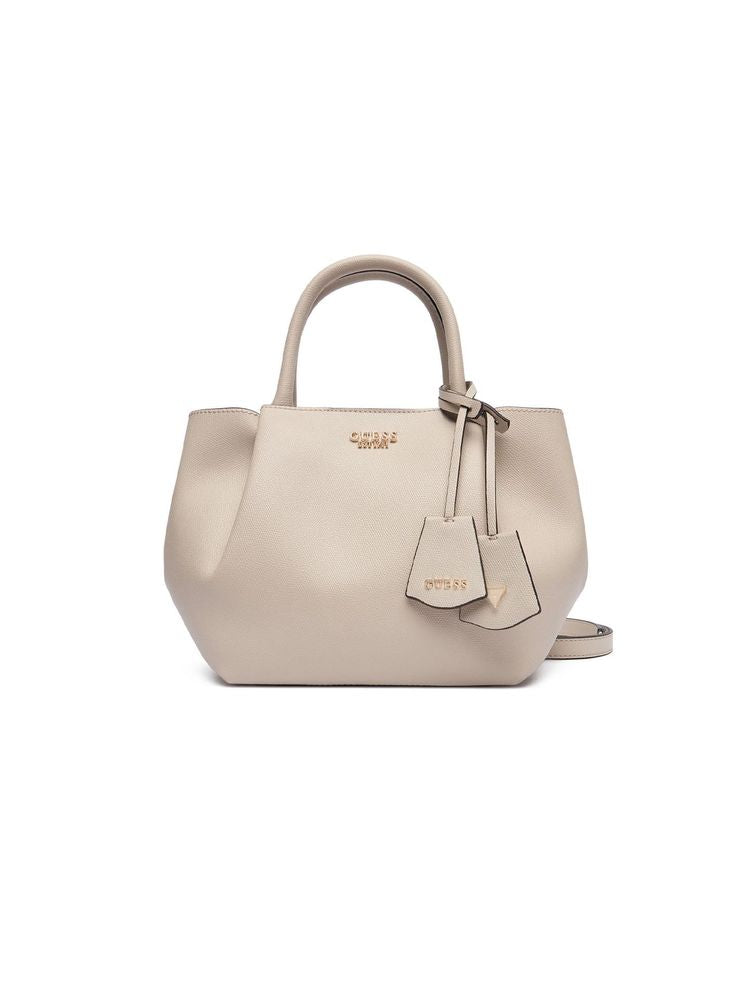 Guess Structured Polyurethane Tote Bag — Beige