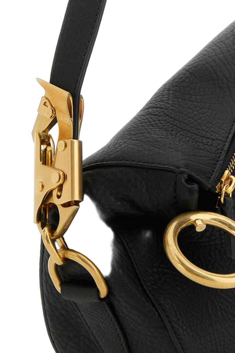 Burberry Calf Leather Shoulder Bag — Black