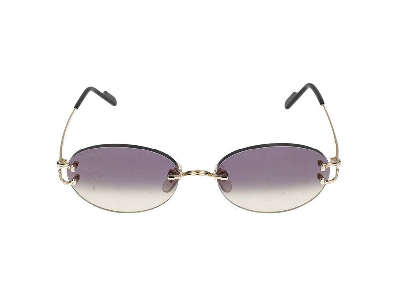Cartier Ct0551s Rimless Metal Sunglasses — Gold