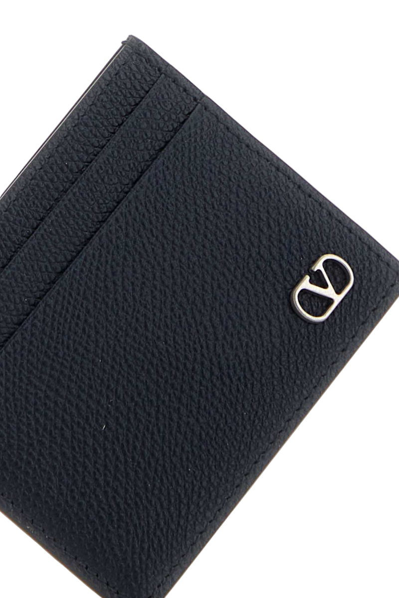 Valentino Garavani Grained Calfskin Card Case — Navy Cases