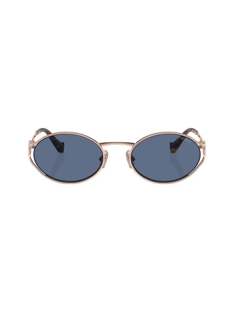 Miu Miu 52ys Logo Metal Sunglasses — Blue (other)
