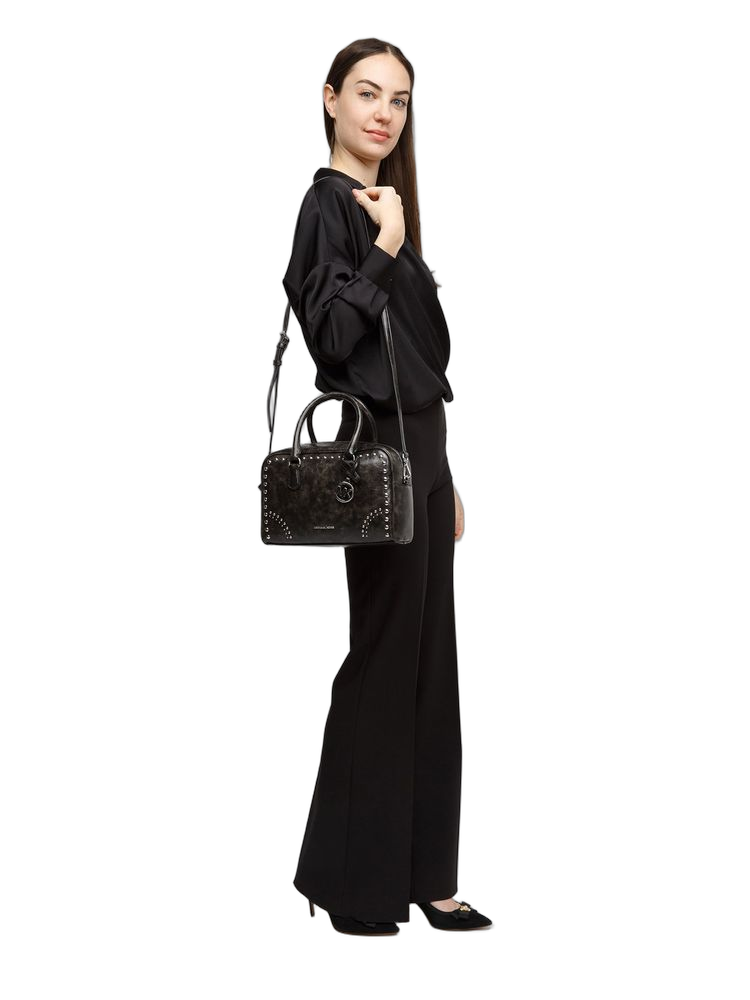 Michael Kors Thompson Satchel — Black Polyurethane