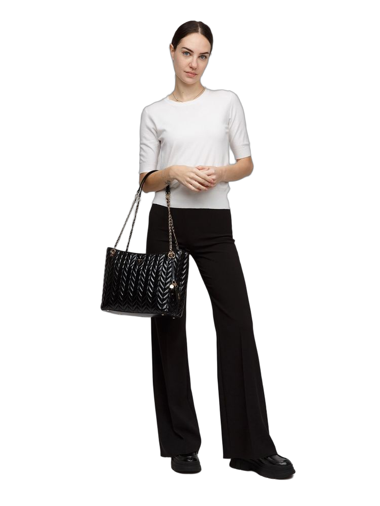 Guess Tote Bag — Black Polyurethane
