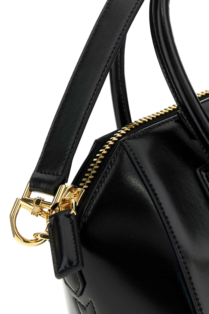 Givenchy Structured Leather Top Handle Bag — Black