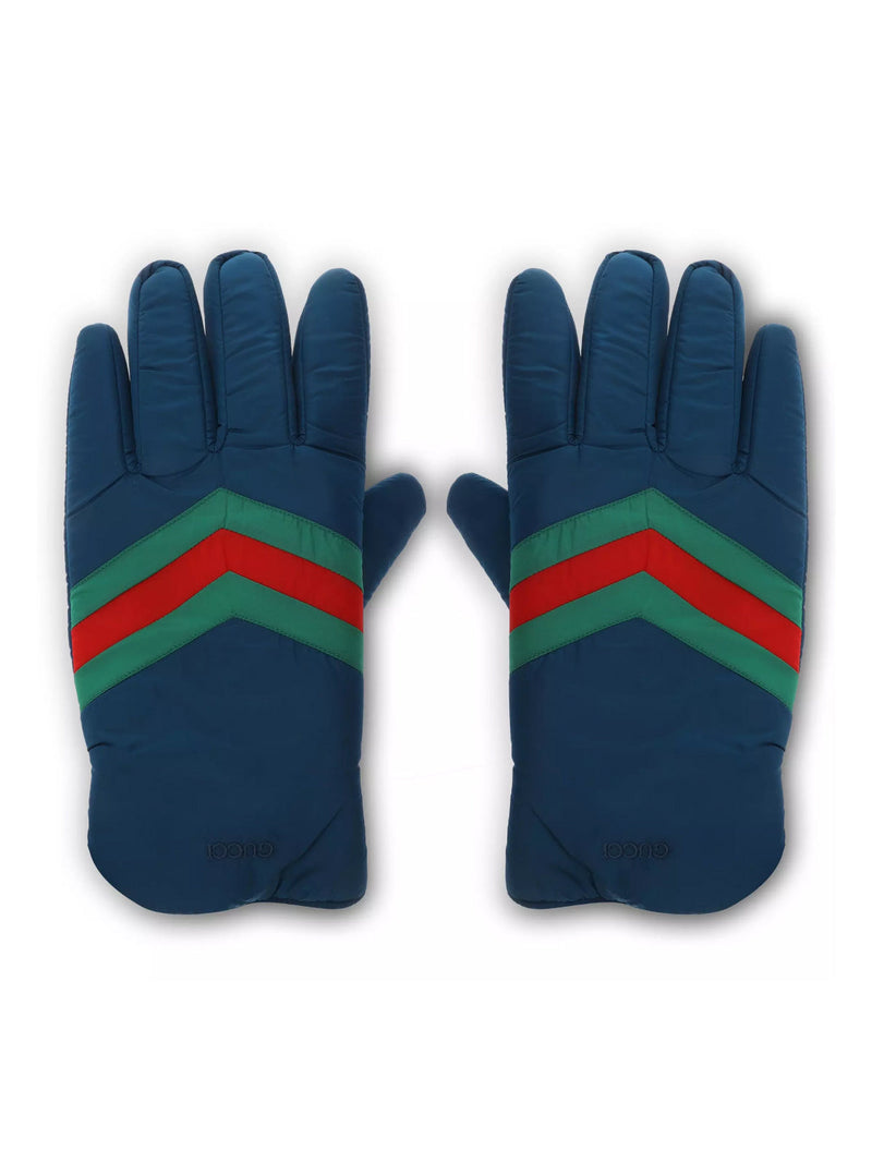 Gucci Nastro Gloves — Navy Polyamide
