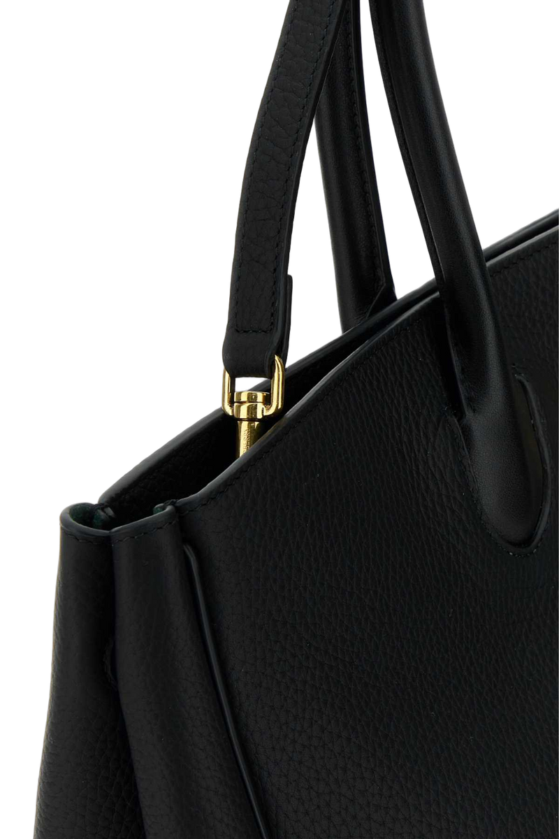 Burberry Calf Leather Tote Bag — Black