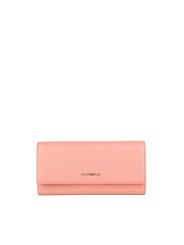 Coccinelle Camelia Wallet — Pink Cowhide