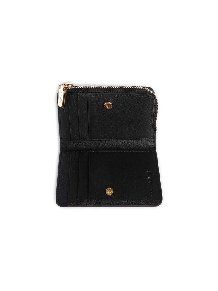 Coccinelle Shiny Smooth Leather Card Case — Black Cowhide Cases