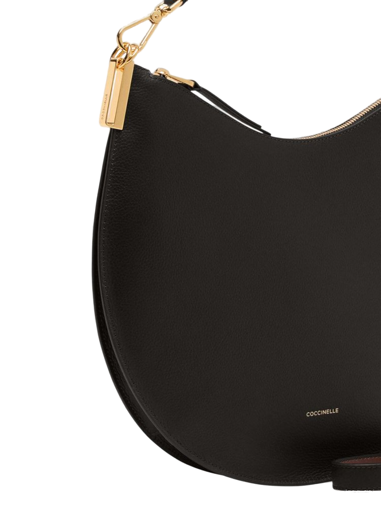 Coccinelle Sunup Shoulder Bag — Black Cowhide
