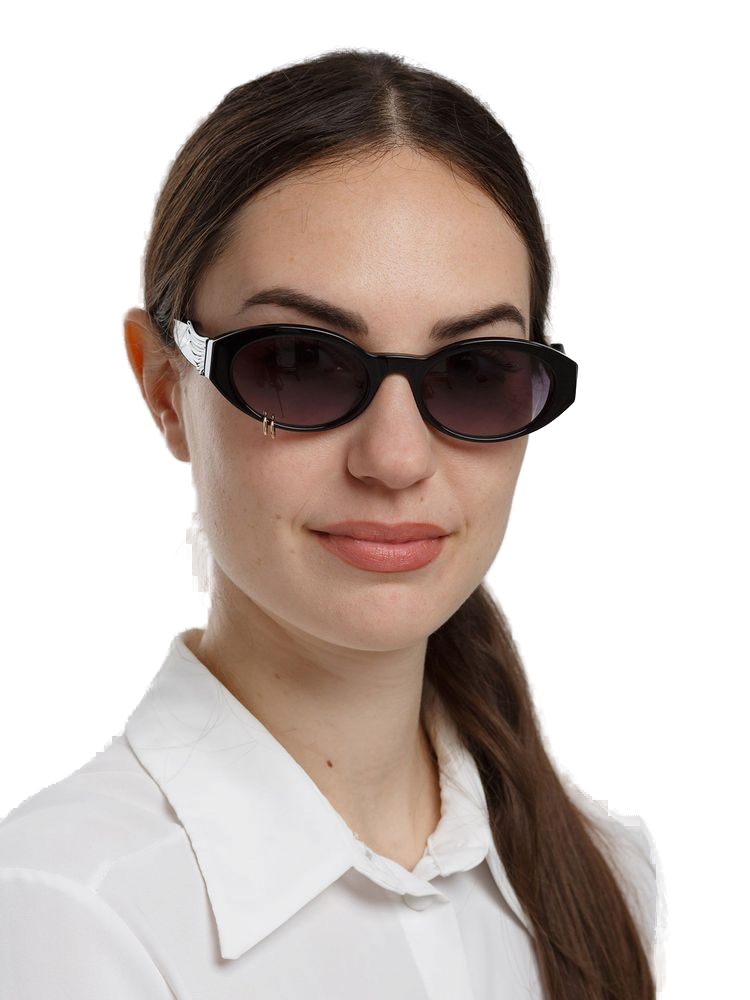 Zadig & Voltaire Szv502v Oval Acetate Sunglasses — Black