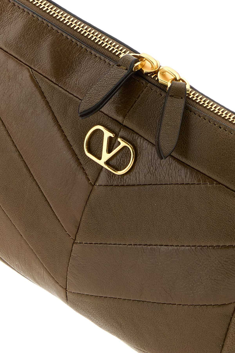 Valentino Garavani Chevron-Quilted Shoulder Bag — Brown
